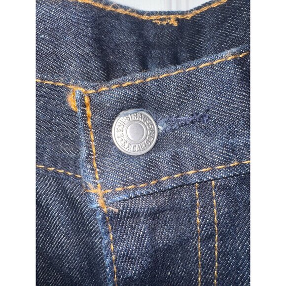 Levis 505 Mens Straight Leg Jeans W32 L32 Dark Indigo Denim Work Wear Utility - Picture 9 of 14